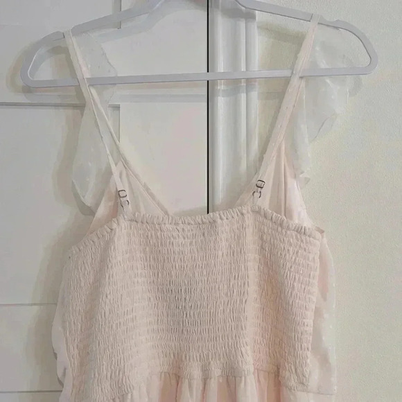 Sincerly Jules Blush Pink Flutter Sleeve Romper Size Large NWT - Picture 5 of 5